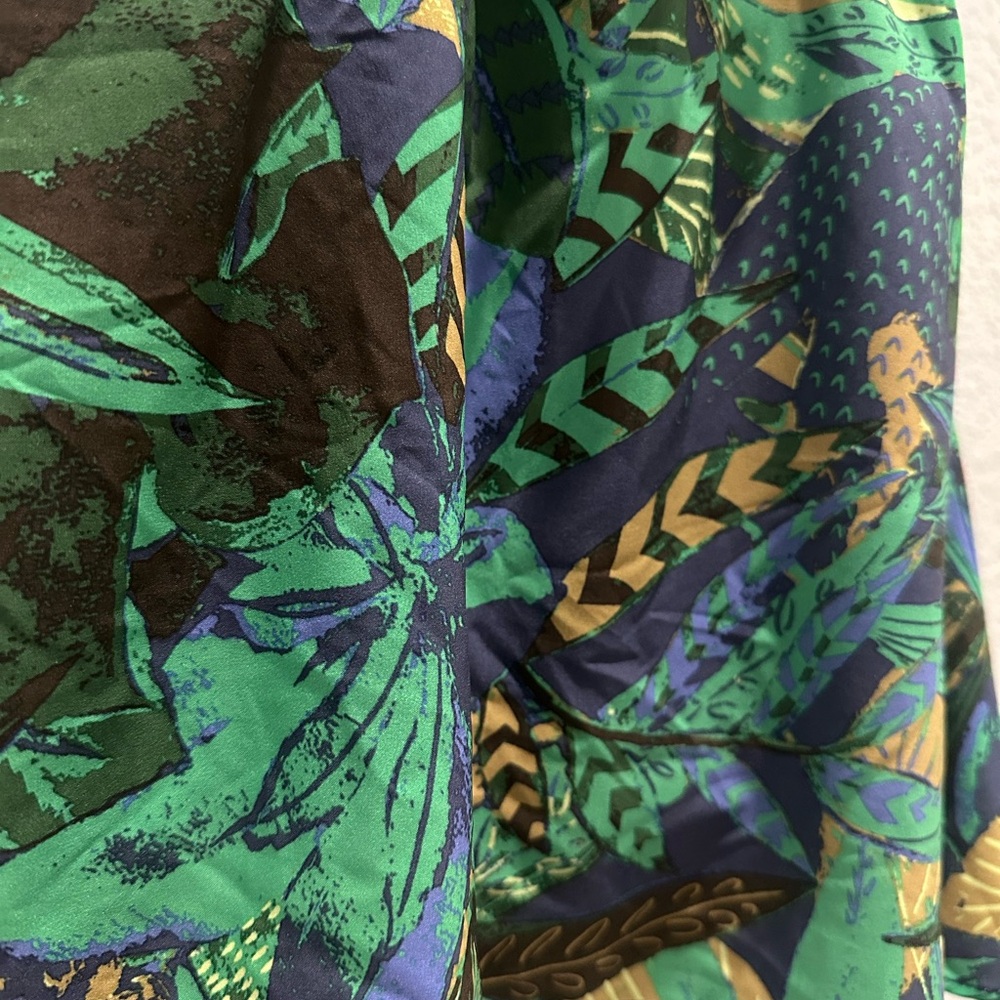 S, NWT Navy Ribbed Tennis Romper with Tropical Print Skirt by Aerie - Picture 5 of 9
